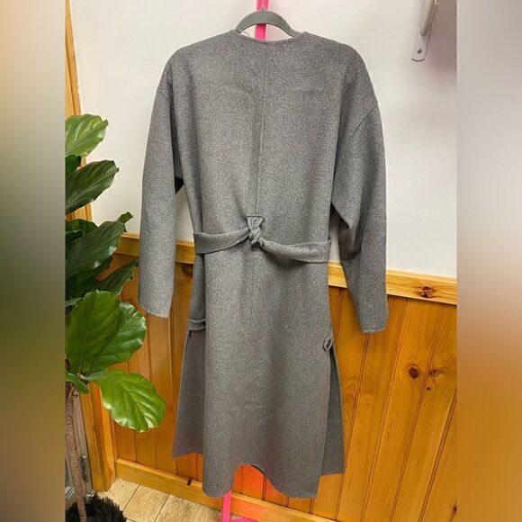 NWT ZARA Double-Faced Wool Blend Coat Grey SZ M-L - Picture 11 of 14